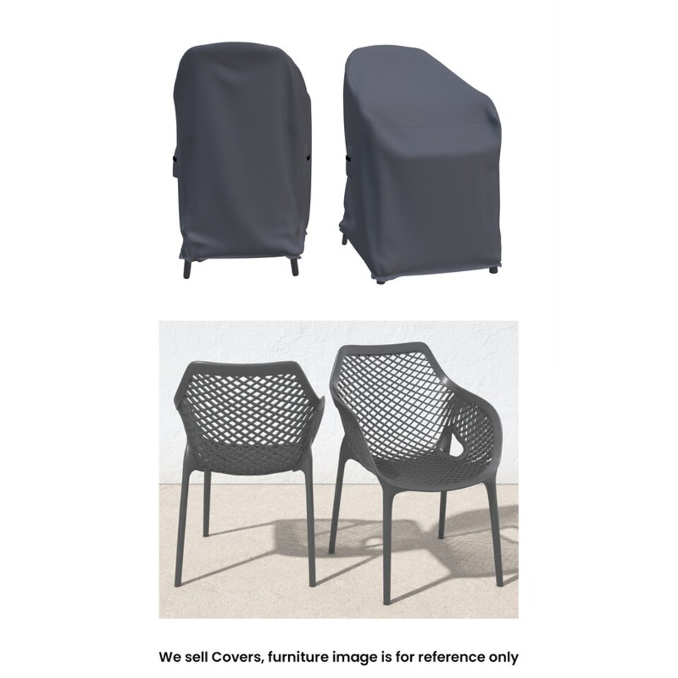 image 1 of Covers and all Farrah Patio Dining Chair Covers Set of 2 Water-Repellent UV-Resistant Polyester with Tie-Downs for Outdoor Armchairs, 22.4 W x 23.6 D