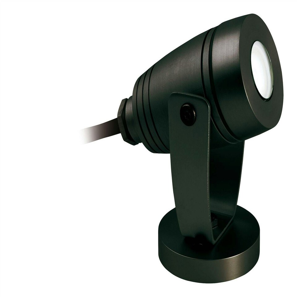 image 1 of Waterproof LED 1 Light Outdoor Wall Light & Spike Spot Black IP68