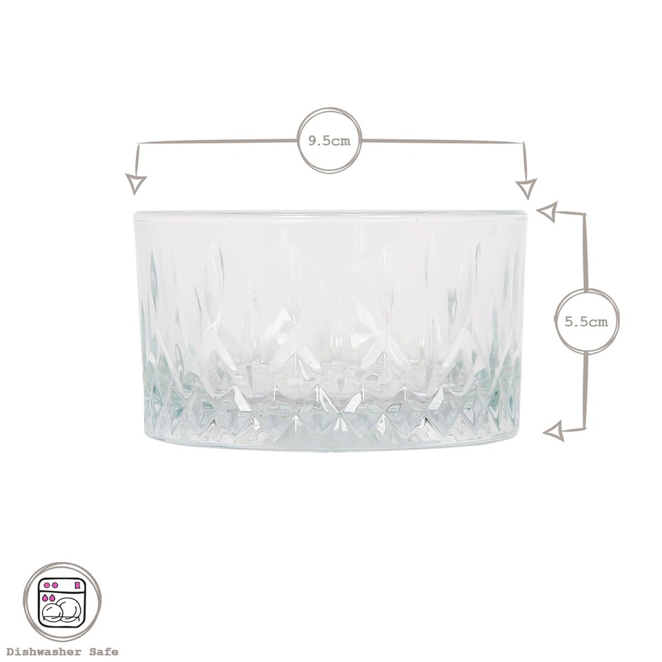 image 1 of LAV Odin Glass Serving Bowls - 9.5cm - Pack of 6 | Clear | Clear
