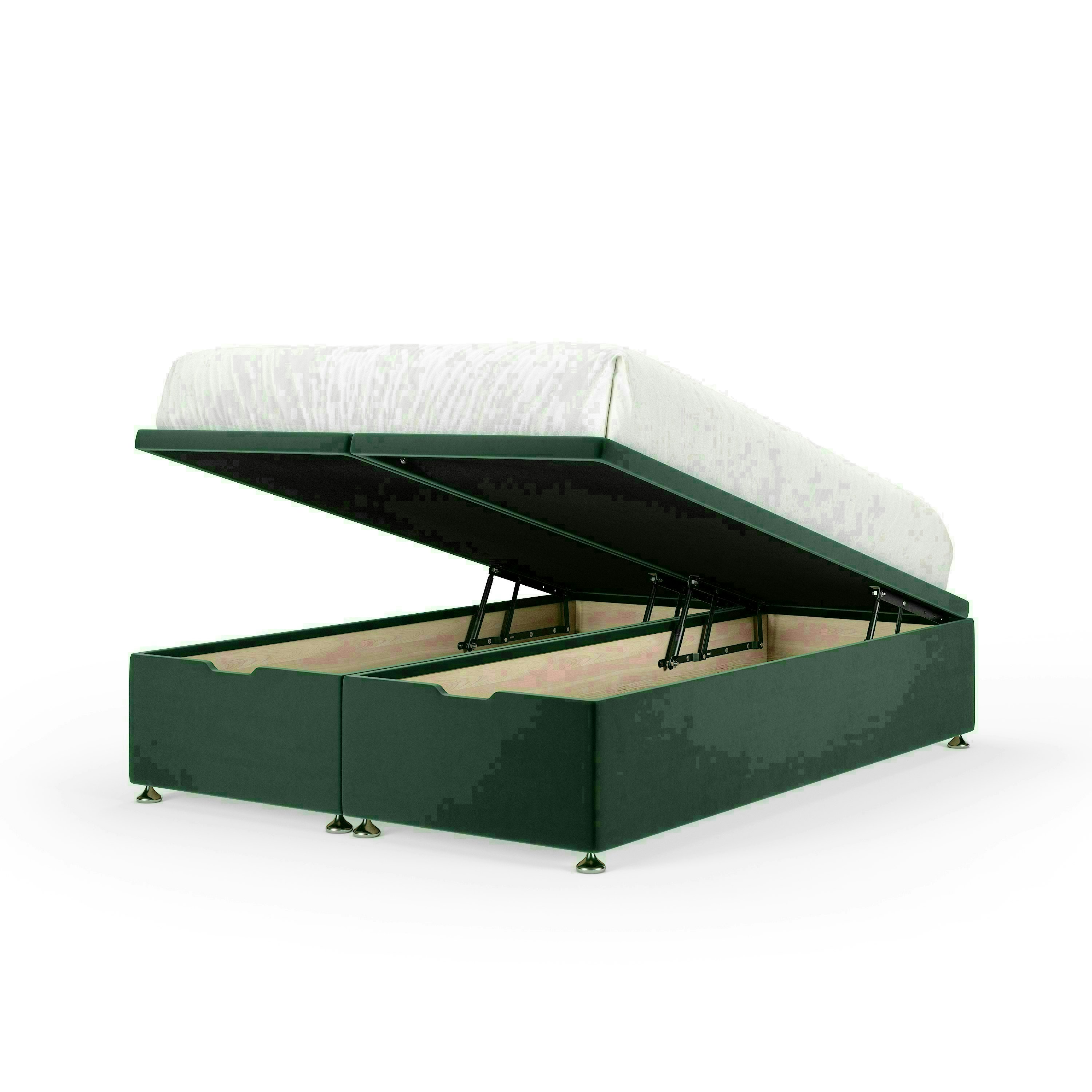 Emerald Green Plush Velvet Ottoman Base Single Multi