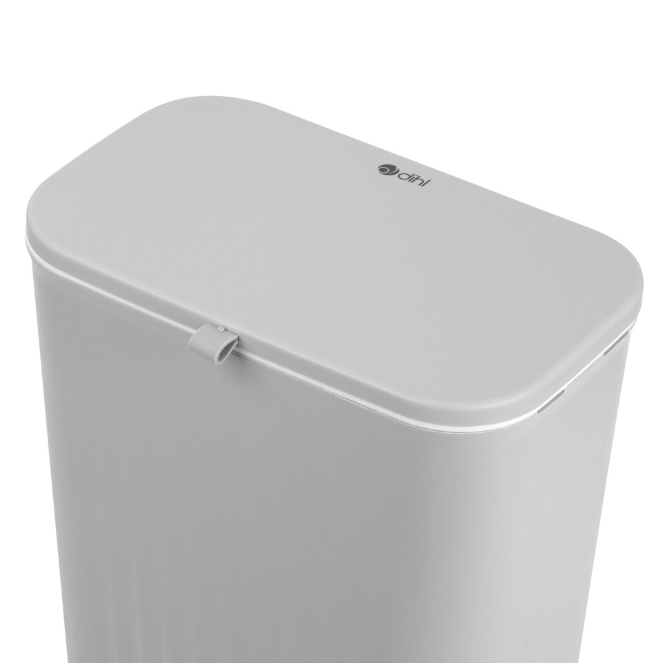 image 1 of Dihl Grey 9L Hanging Trash Bin with Lid Grey