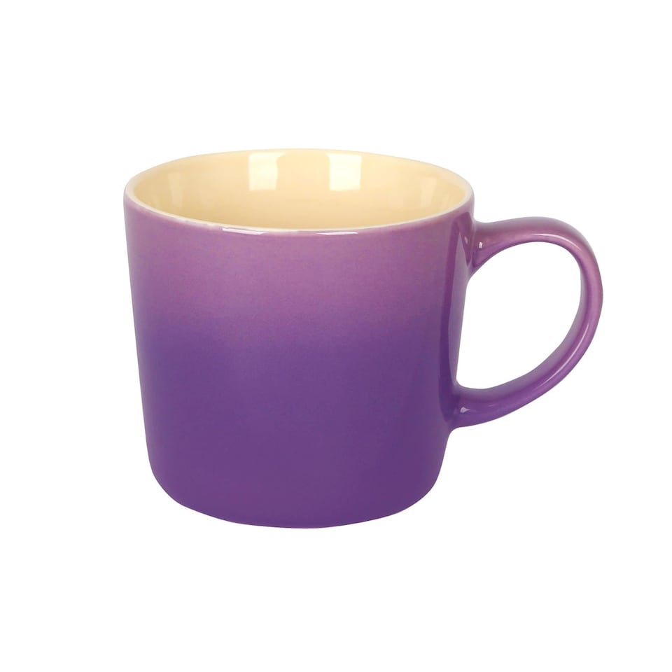 image 1 of Argon Tableware 330ml Ombre Coffee Mug - Glazed New Bone China Tea Mug Vegan Friendly Stoneware Ceramic Cup | Purple | Purple | 1