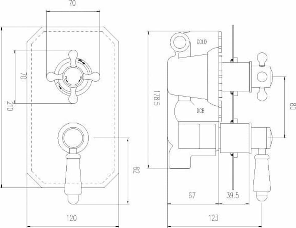 image 1 of Balterley Traditional 1 Outlet Concealed Shower Valve Thermostatic - Twin Valve - (BSED316)