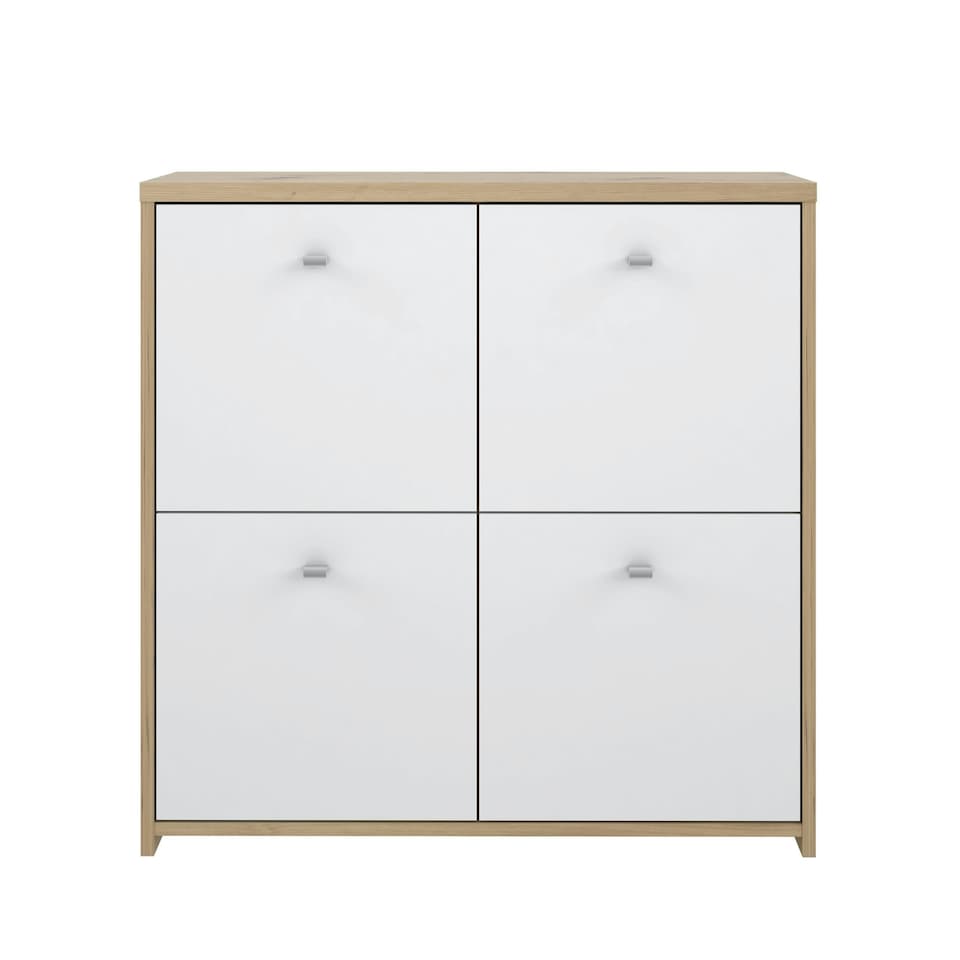 image 1 of Best Chest 4 Door Storage Cabinet White & Oak White