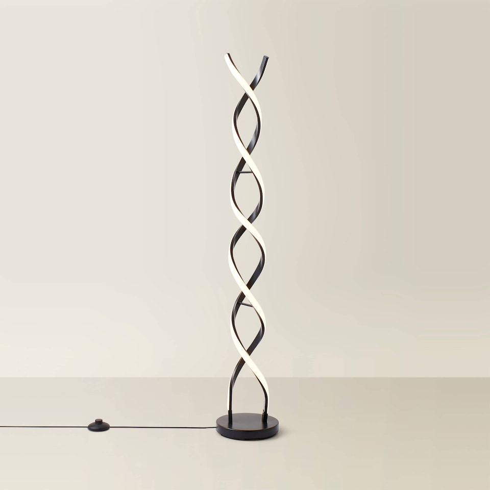 image 1 of ValueLights Infinity Black Double Twist Integrated LED Floor Lamp | Black