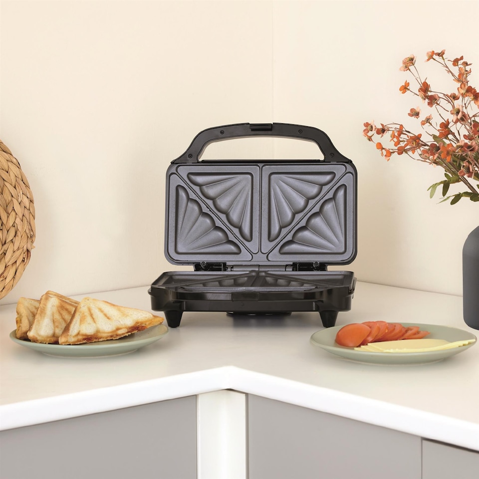 image 1 of Hamilton Beach Essentials Kettle, 4 Slice Toaster & Deep Fill Sandwich Toaster Set - Black