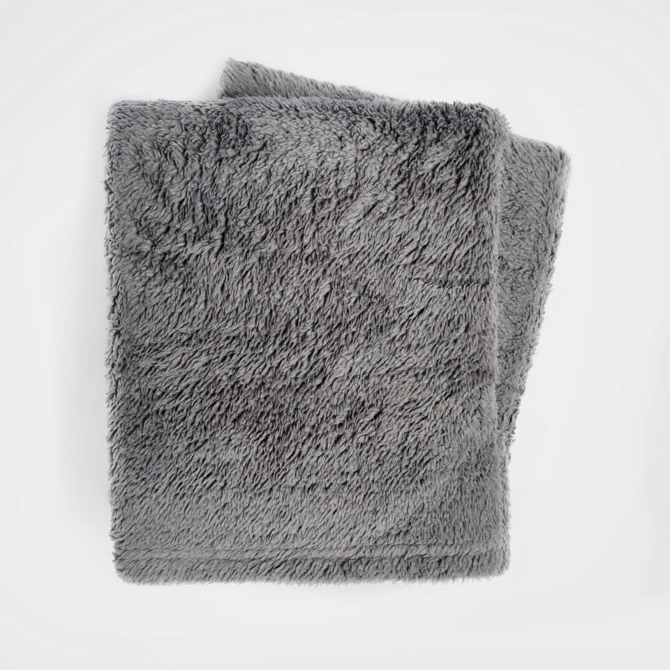 image 1 of OHS Teddy Fleece Blanket, 150x200cm - Charcoal