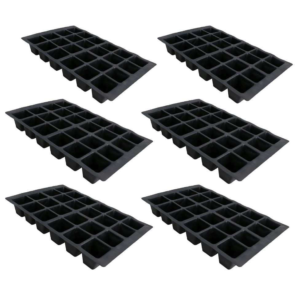 image 1 of 24 Cell Plant Trays Bedding Plant Pack Plastic Inserts Seed Tray Pots- 18 Trays Black