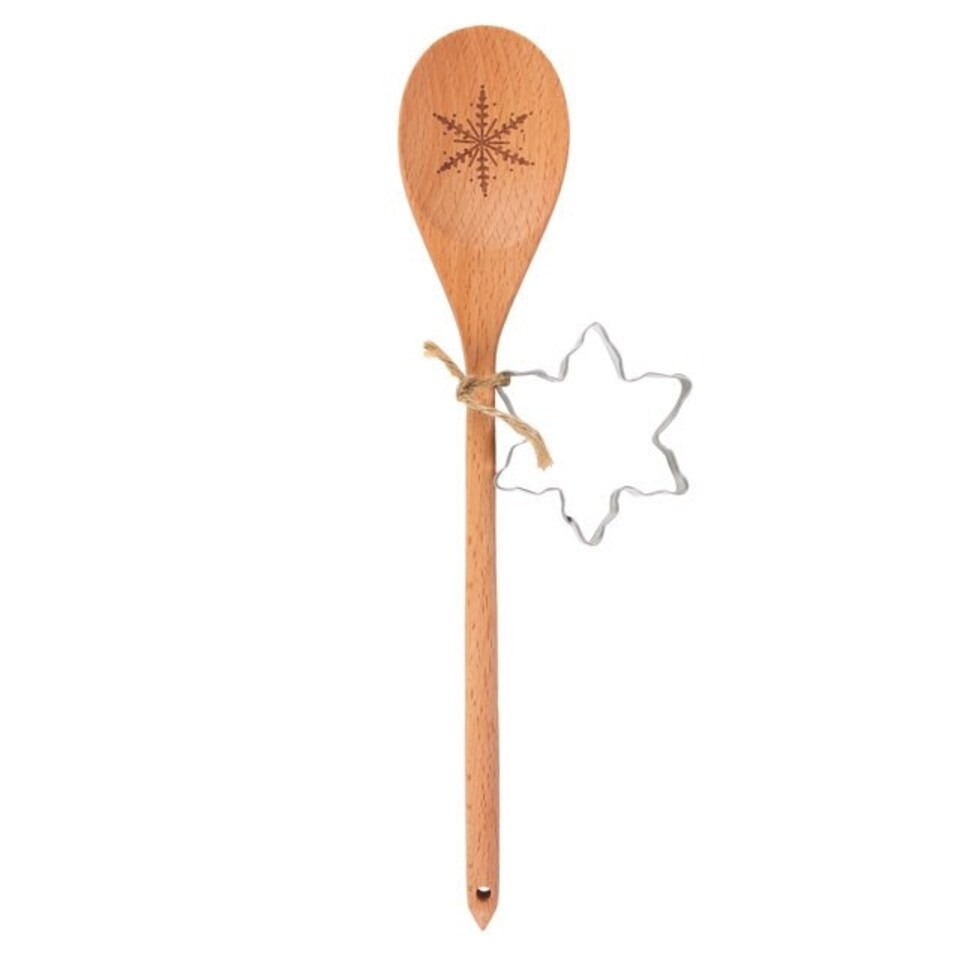 image 1 of Something Different Snowflake Wooden Spoon Set - Brown - One Size