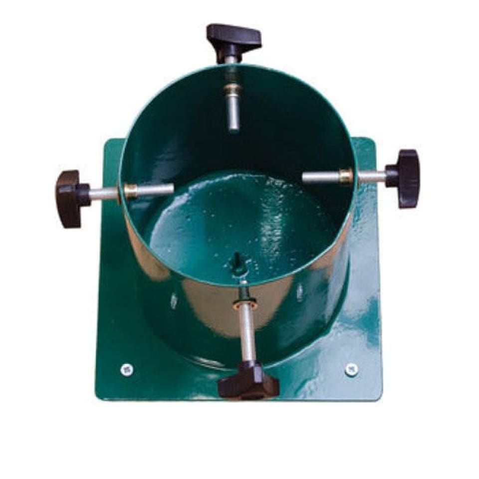image 1 of Holly International Barrel Insert Green Metal Christmas Tree Stand for Trees up to 8ft