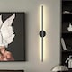 image 1 of Living and Home Hardwired Minimalistic Linear LED Wall Sconce with Warm Light, Black, 60cm | Black | 60cm | 1