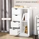 image 4 of HOMCOM Bathroom Floor Cabinet, Freestanding Storage Unit with 4 Drawers and Door Cupboard for Living Room, Kitchen, Bedroom, White