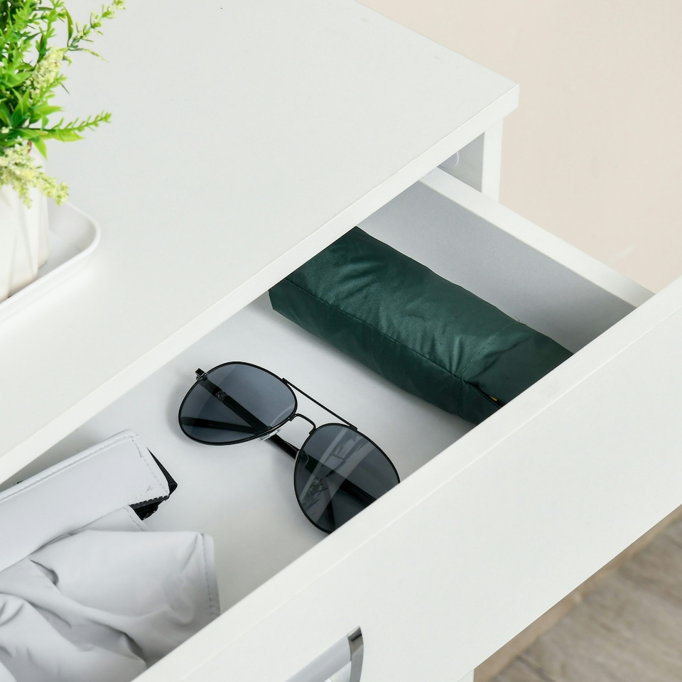 image 1 of HOMCOM Tipping Shoe Cabinet Hall Organizer with Flip Drawers for Entry 16 Pairs