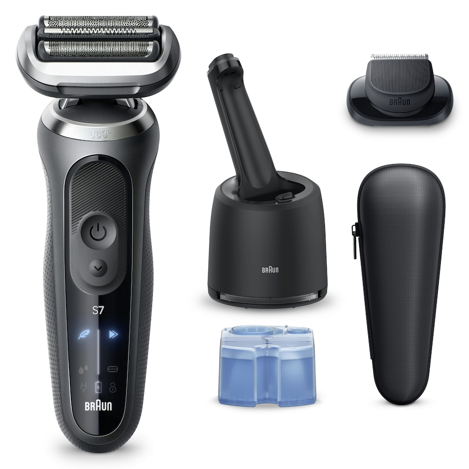 image 1 of Braun Series 7 Electric Shaver, SmartCare Center, +1 Attachment, 72-G7200CC, Grey