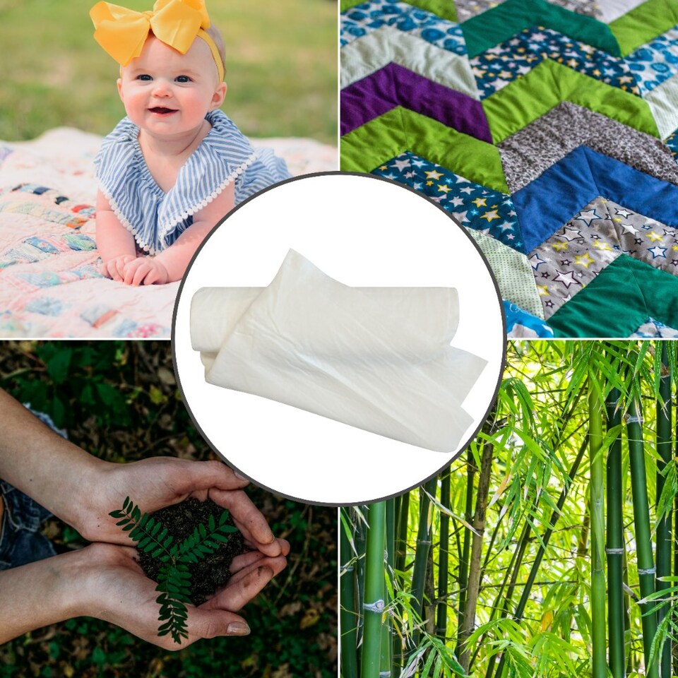 image 1 of Sew Easy Bamboo Wadding - Natural, Twin 182 x 228cm / 72 x 90in, Soft, Hypoallergenic | White