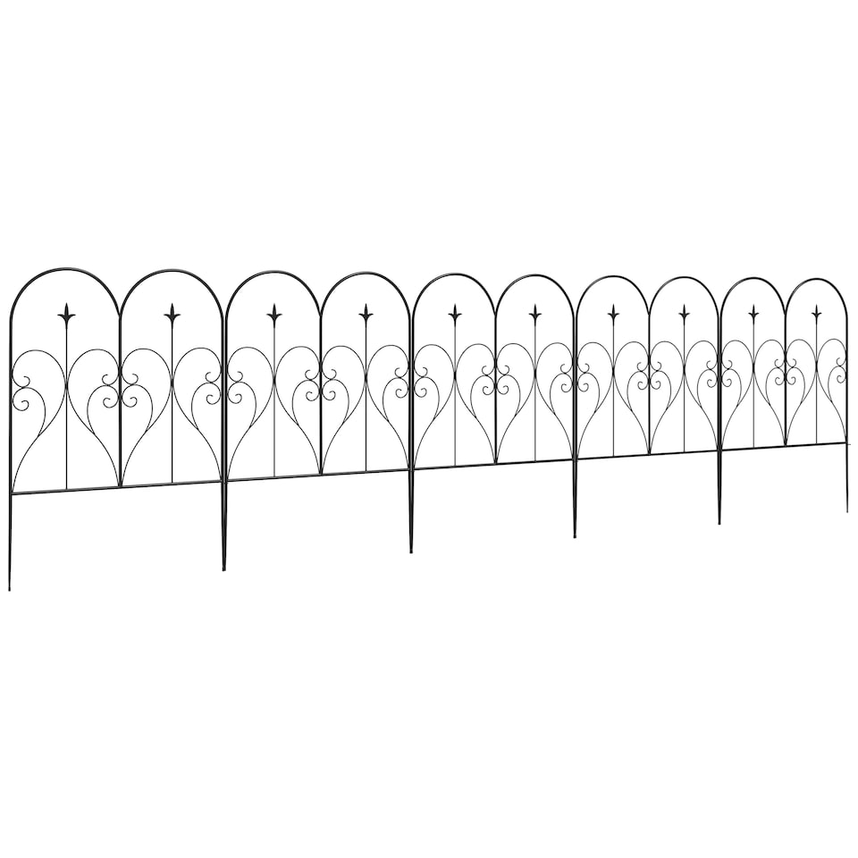 image 1 of Outsunny 5PCs Decorative Garden Fencing 32in x 10ft Metal Border Edging