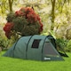 image 2 of Outsunny 3-4 Persons Tunnel Tent, Two Room Camping Tent with Windows, Black