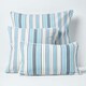 image 5 of Homescapes Cotton New England Stripe Cushion Cover - 45 x 45 cm | Blue | Blue | 45 x 45 cm