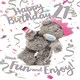image 1 of 21 3D Holographic Hologram Bear Teddy Birthday Card
