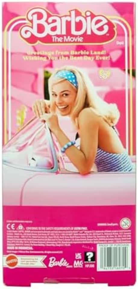 image 1 of Barbie The Movie Doll, Margot Robbie As Barbie In Gingham Dress W/ Daisy Chain