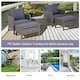 image 6 of Outsunny 5 Pieces Outdoor Patio Furniture Set Wicker Conversation Set Dark Grey