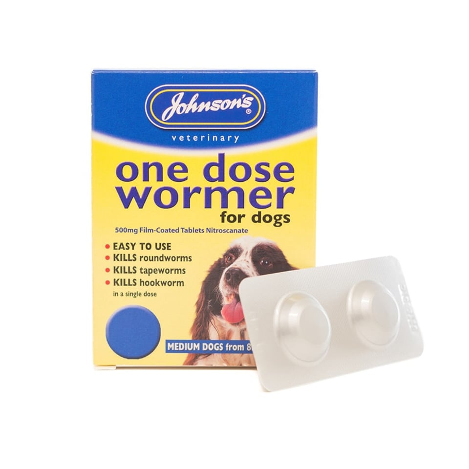 image 1 of Johnsons Veterinary Dog Easy Dose Wormer - Size 2 Mediumium Breeds 2 Tablets - Pack of 6