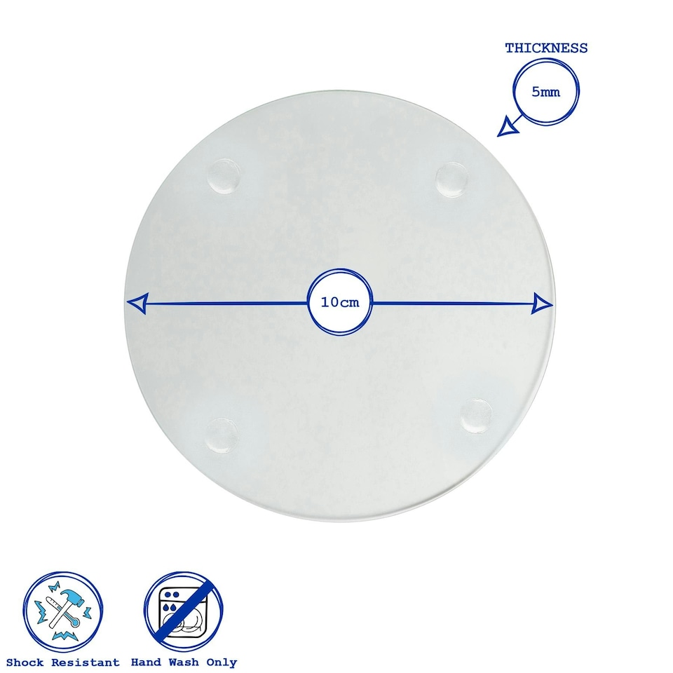 image 1 of Harbour Housewares Round Clear Glass Coasters - 10cm - 6pc Set - Heatproof, Modern Design