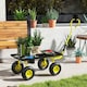 image 6 of Garden Trolley Cart with Pneumatic Wheels and Rotating Handle, Yellow