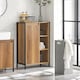 image 7 of SoBuy Slim Bathroom Storage Cabinet with Removable Laundry Basket, Light Brown, 23.6x11.8x35.4 inches, 24.1 kg - BZR65-PF