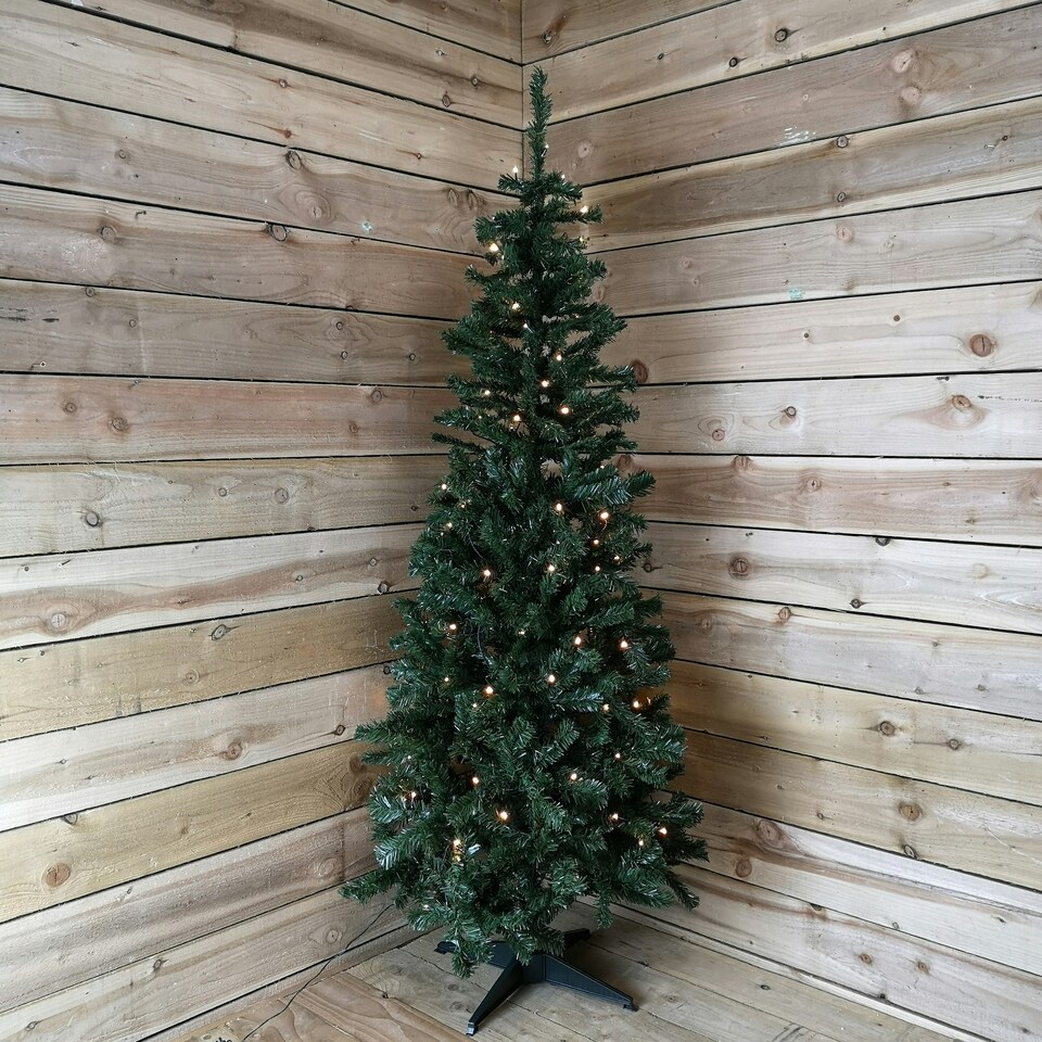 image 1 of 7FT 2.1m Indoor Prelit Breckenridge Pine Christmas Tree 200 Multi Action Warm White LEDs