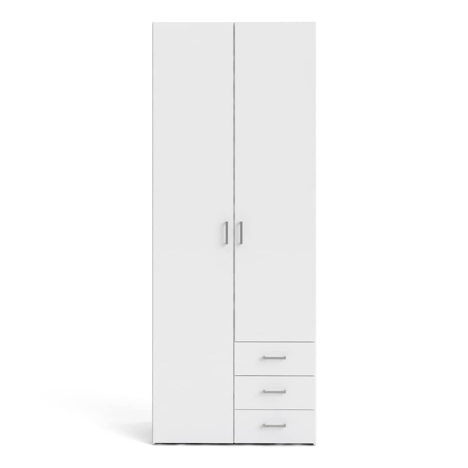 image 1 of Space Wardrobe 2 Doors 3 Drawers in White 2000