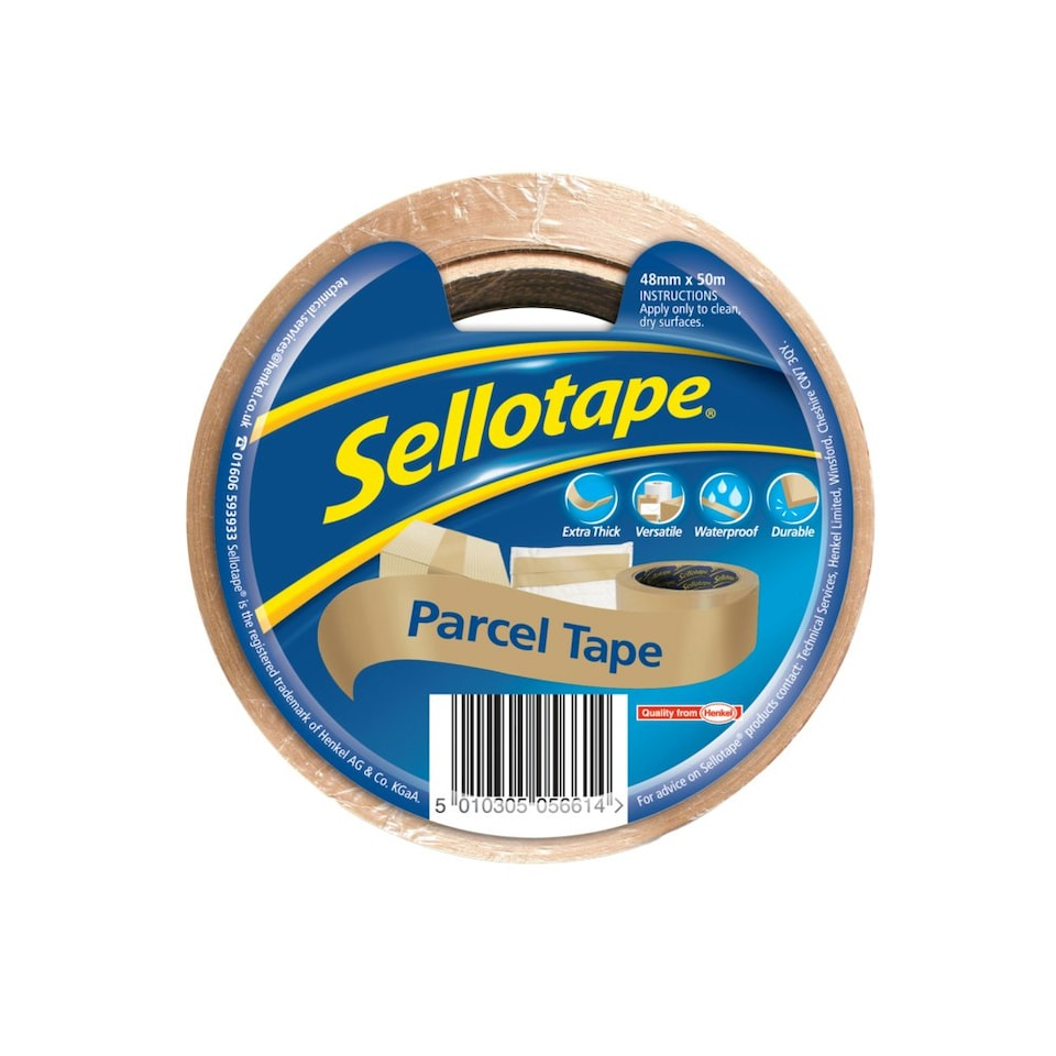 Sellotape Parcel Tape - Brown - 50m x 48mm