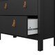 image 9 of Barcelona China Cabinet 2 Glass Doors with 3 Drawers in Matt Black