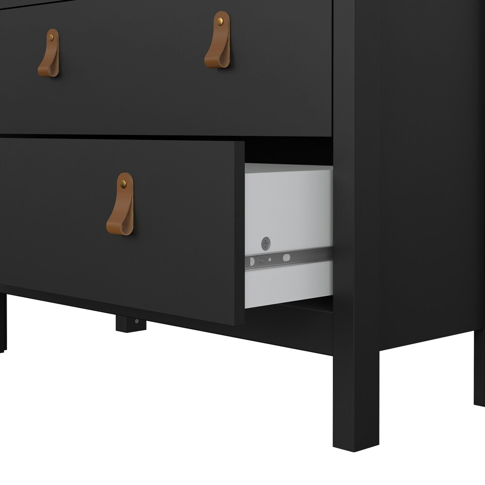 image 1 of Barcelona China Cabinet 2 Glass Doors with 3 Drawers in Matt Black