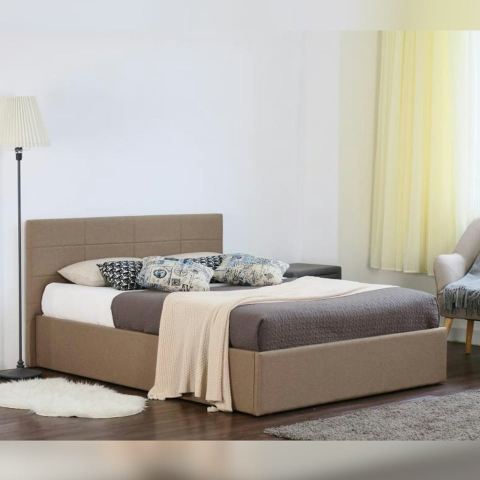 image 1 of 3ft Single Fabric Gas Lift Ottoman Bed In Mocha