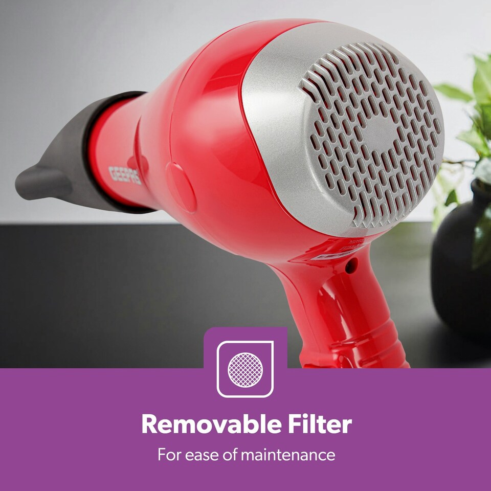 image 1 of GEEPAS Hair Dryer 1500W - Red