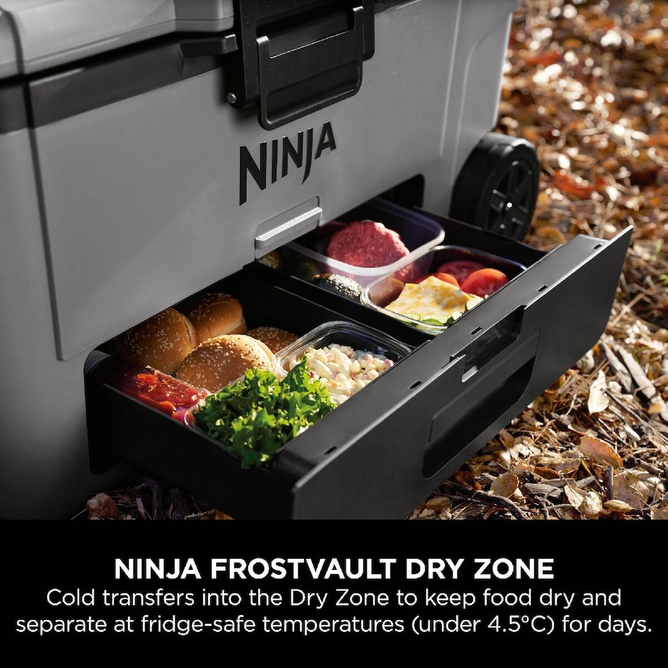 image 1 of Ninja FrostVault 65QT/61L Wheeled Cooler with Dry Zone, Slate Grey FB265EUUKGY