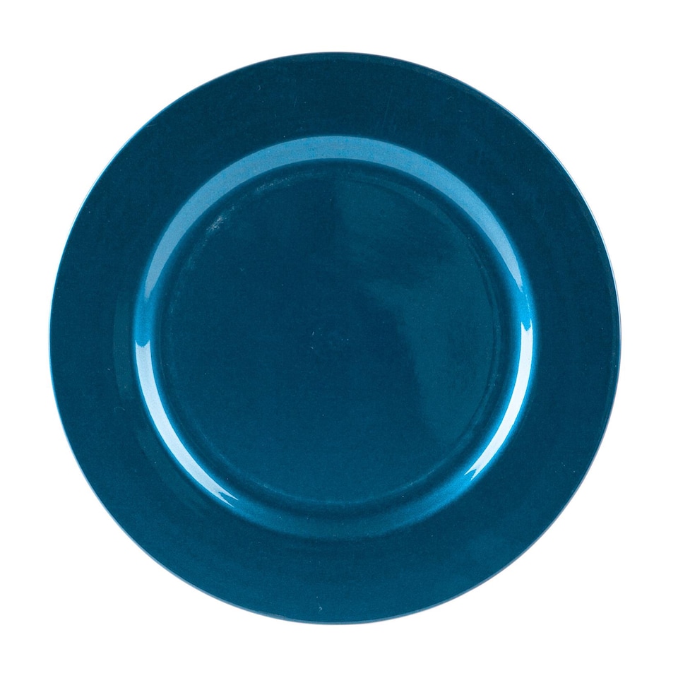 image 1 of Argon Tableware Metallic Charger Plates - 33cm - Blue - Pack of 6 | Blue | Blue