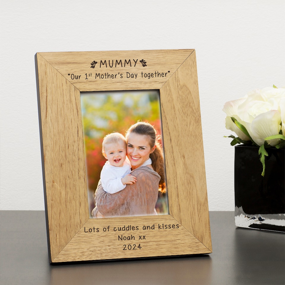 image 1 of Personalised MUMMY Our 1st Mother's Day together Wood Picture Frame 6x4