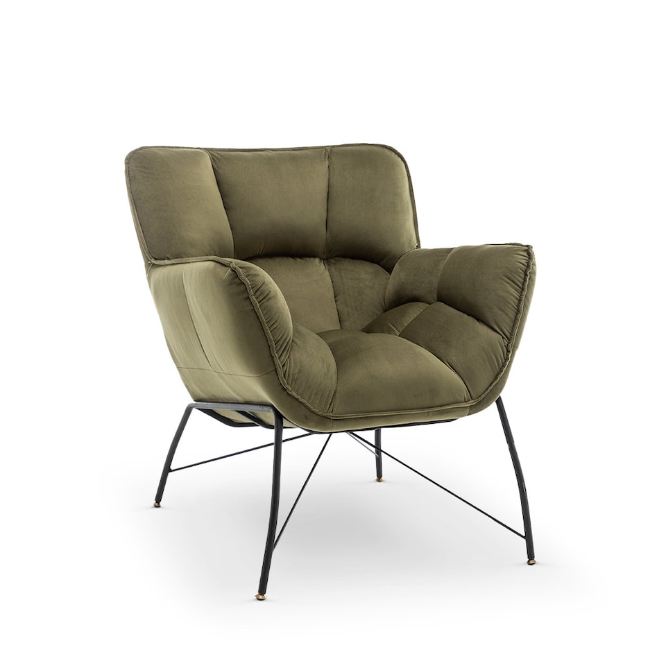 image 1 of Velvet Sage Green Eliana Accent Chair