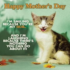 I'm Smiling Because You're My Mum... - Funny Mother's Day Card