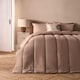 image 1 of OHS Soft Coverless 10.5 TOG Duvet Set Pillowcase Quilted Cover | Bronze | Natural | Single