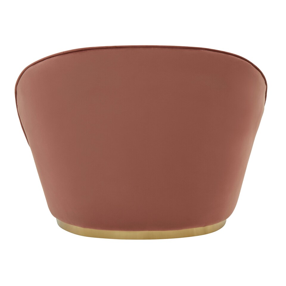 image 1 of Interiors by Premier Pink Velvet Base Chair with Golden Base, Complete Velvet Upholstery of Lounge Chair for Living Room