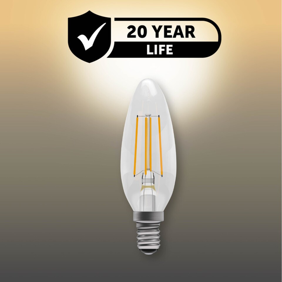 image 1 of BELL Lighting E14 Dimmable LED Filament Candle 4.5W Light Bulbs Warm White 2700K