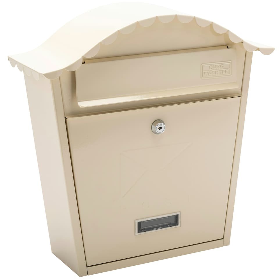 image 1 of Burg-Wachter Classic Wall Mounted Galvanised Steel Lockable Weatherproof Post Box - 36x37x13cm Cream | Antique Cream