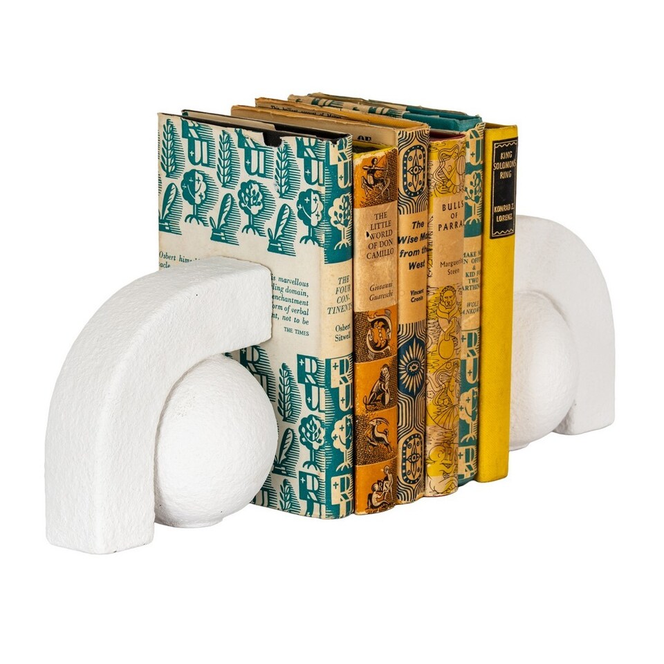 image 1 of Ashen Book Ends - Ceramic - L9 x W27 x H13 cm - White