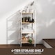 image 3 of HOMCOM 4-Tier Bamboo Bathroom Storage Shelf, Freestanding Shelving Unit with Adjustable Rack for Kitchen Bathroom Living Room, Natural and White