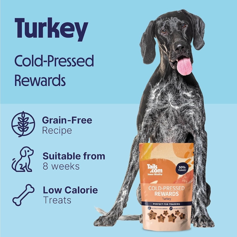image 1 of 10 x 70g Tails.com Inner Vitality Cold Pressed Rewards Dog Treats Turkey