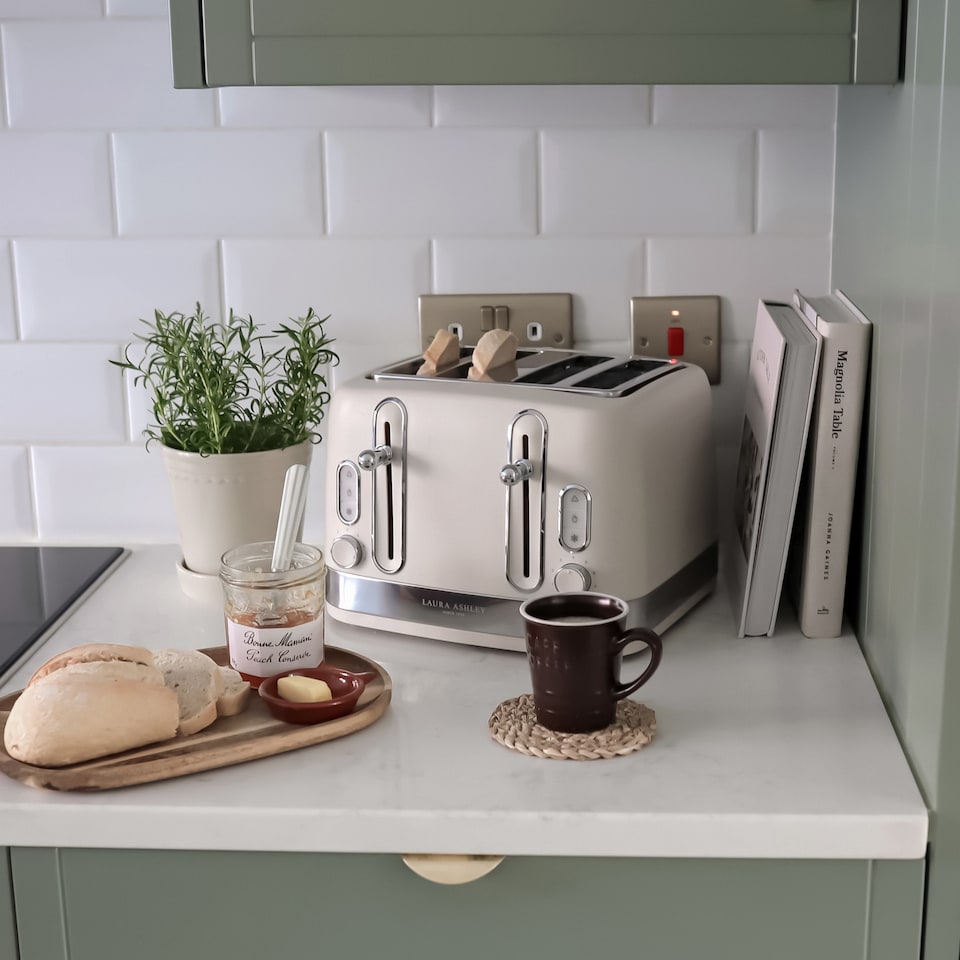 image 1 of Laura Ashley - Dove Grey 4 Slice Toaster - 7 Browning Levels - 1850W