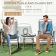 image 4 of Outsunny Patio Bistro Set Folding Chairs & Coffee Table for Balcony Light Grey